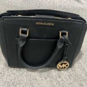 Michael Kors Black Satchel with Gold Hardware